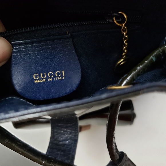 Authentic GUCCI Bamboo Backpack Enamel Black - Picture 10 of 14
